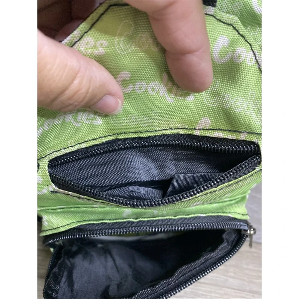 Cookies Rick & Morty Green/Black Small Crossbody Sling Bag Zip Pockets Strap